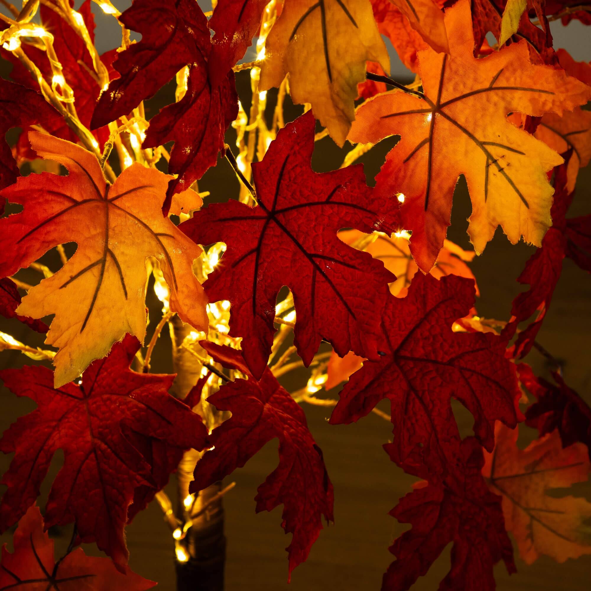 4ft. Pre-Lit Autumn Weeping Maple Artificial Fall Tree with 180 Warm White LED Lights